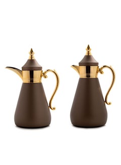 Buy Luxurious stainless steel thermos set for tea and coffee mocha 0.7/1 liter in Saudi Arabia