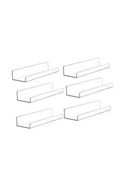 اشتري Acrylic Invisible Floating Bookshelf 12 Inch-Pack of 6 transparent في الامارات