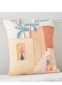 اشتري Sage Shaded Desert Embroidery Filled Cushion - 45x45 cm في السعودية