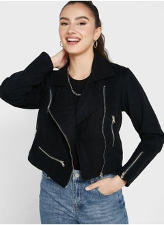 Buy Suede Look Biker Jacket in UAE