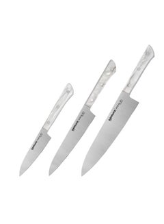 اشتري Samura Harakiri Acryl Set Of 3 Kitchen Knives:  Paring Knife Utility Knife Chef'S Knife في الامارات