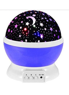 اشتري Romantic Rotating Star Moon Sky Rotation Night Projector Light Lamp Purple, Blue في الامارات