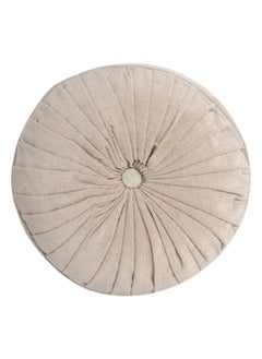 اشتري Round Chenille Cushion (Cream, Polyester, 40 x 40 cms) في الامارات