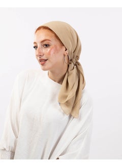 Buy Square plain Crepe Chiffon Sepia Beige For Women in Egypt