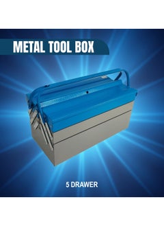 Buy 53cm Heavy Duty Metal Tool Box 5 Drawer Garage Organizer, Secure Lock Tool Case in Saudi Arabia