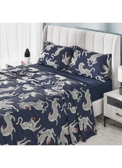 اشتري Wildlife Super King Flat Sheet Set, Multicolour - 232 TC, 274x274 cm في الامارات