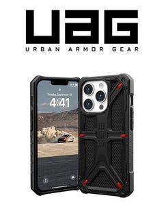 Buy Apple iPhone 13 Pro Case Monarch Kevlar Rugged Heavy Duty Military Grade Drop Tested Protective Cover - Black in Saudi Arabia