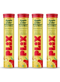 Buy The Plant Fix Apple Cider Vinegar Effervescent Tablet With Mother Lemon Masala Pack Of 4 in UAE