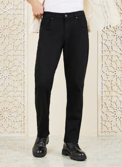 Buy Solid Mid Rise Slim Fit Jeans in Saudi Arabia