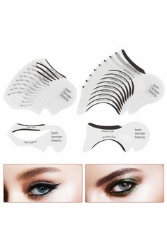 Buy 20 Pcs Eyeliner Stencil Reusable Smudgeproof Cat Eye Smoky Eye Eyeliner Template Stencil, Beauty Accessories Tools in UAE