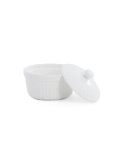 اشتري Mavrin Porcelain Ramekin With Lid Dia9x4.4cm - White في الامارات