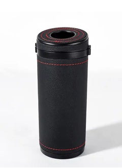 Buy 1 Pcs Cylinder Tissue Box for Car, Leather Tissue Box Holder ,Car Interior Leather Tissue Cup Black in UAE