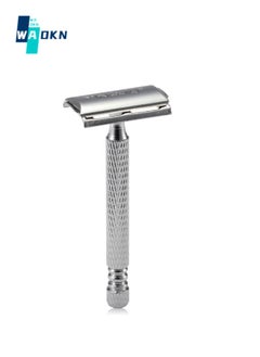 Buy Safety Razor for Men, Double Edge Safety Razor, with 1 Platinum Coated Metal Stainless Steel Razor Blades, Single Blade Razor for Body & Face, Reusable Safety Razor for Women, Silver in UAE