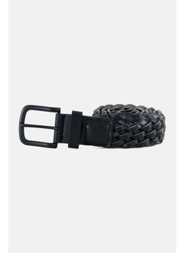 Buy Men Leather Buckle Belt, Black in UAE