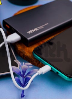 Buy High Performance Aluminum Portable PowerBank Dual Output/input - Vidvie PB743 - 10000 mAh Power Bank - Black in Egypt