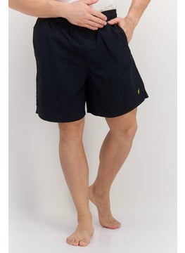 اشتري Men Brand Logo Drawstring Board Shorts, Navy في الامارات