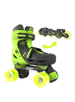 Buy Neon 2-1 Quad and Inline Skates for 3-6 Years Old with LED Wheels in UAE