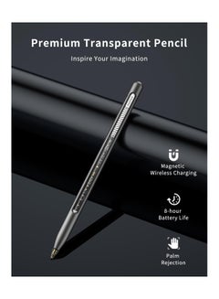 Buy MOMAX Pen for iPad, Transparent iPencil with Magnetic Wireless Charging, High Sensitivity Smart Pen with Palm Rejection, Stylus Pencil Compatible with iPad Mini 6, iPad Air 5,4, iPad Pro 11",12.9" in Saudi Arabia