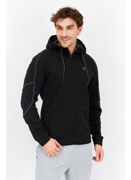 Buy Men Sports Fit Hooded Brand Logo Outdoor Hoodies, Black in UAE