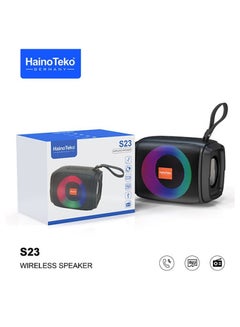 اشتري Haino Teko Mini Portable Bluetooth speaker with multiple lighting system and High Bass Clear Sound (Black) في السعودية