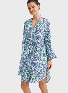 Buy Printed Button Down Beachwear Dress in Saudi Arabia