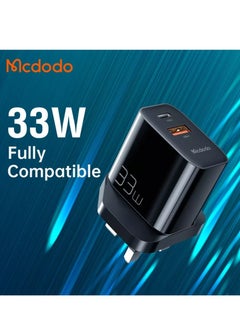 Buy Mcdodo 33 W Fast charger Dual Output Fast Wall Charger for Mobile Phones and Notebooks, GaN 30W PD USB-C for iPhone, iPad Pro, Macbook Air, Samsung Laptop, S21 and More in UAE