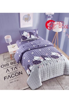 Buy Comforter set with children's drawings, 3 pieces, compressed quilt, size 160*220cm in Saudi Arabia