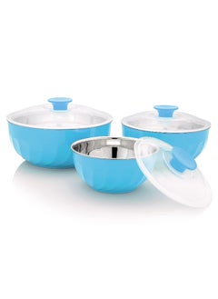 اشتري Mixing Bowl Outer Plastic With Inner Stainless Steel Mixing Bowl With Lid Assorted Colors في الامارات