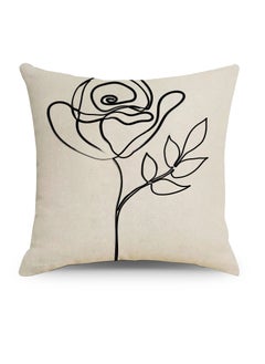 Buy Nordic abstract pattern linen material pillowcase pillow cover 45*45cm in UAE