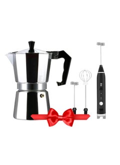 اشتري Aluminum Coffee Maker + Rechargeable Milk Frother, 3 Speeds Multicolour في مصر