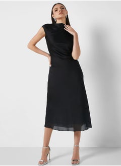 Buy Draped Neck Tiered Dress in UAE