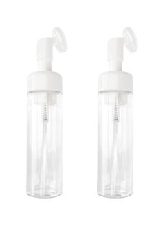 اشتري Empty Clear Plastic Foam Dispenser Bottle Refillable Foaming Bottles Soap Dispenser Pump Bottles with Gel Head Wash Brush for Cleaning Travel Shampoo 200ml 2 pcs في مصر