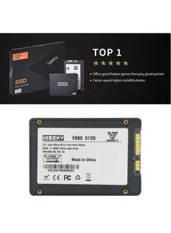 اشتري Vaseky S101 512GB SSD SATA III 6Gb/s 2.5" Internal Solid State Drive, Read Speed up to 530MB/sec, Compatible with Laptop and PC Desktops(Black) في السعودية