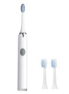 Buy Electric Toothbrush Sonic Rechargeable Portable Travel Toothbrush Battery Operated with 2x Replacement Brush Heads White in UAE
