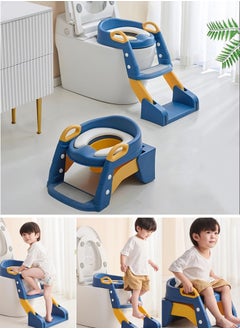 Buy Toilet Potty Training Seat with Non-Slip Step Stool Ladder 2 in 1 Toddler Toilet Seat with Splash Guard and Handles Portable Potty Seat for Toddler Travel Home in Saudi Arabia