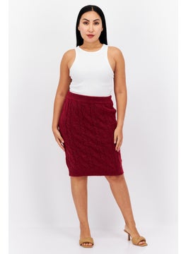 اشتري Women Knitted Mini Skirt, Maroon في الامارات