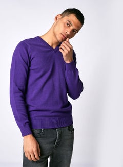 Buy Solid V-Neck Sweater in Egypt