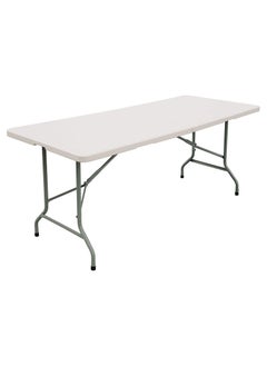 Buy Folding Table 6 Foot Plastic Folding Table Indoor & Outdoor for Picnic, BBQ, Party, White Granite (White) in UAE