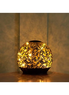 Buy Evren Floral Cutwork Glass Ball Accent with LED Lights 12 x 11 x 12 cm in Saudi Arabia