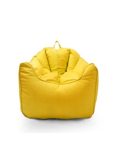 Buy Faux Leather Single Sofa Couch Bean Bag Yellow in UAE