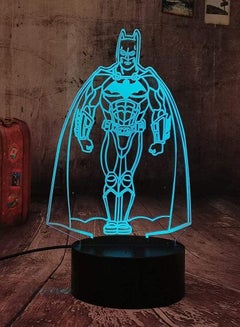 Buy Marvel Figure Batman Multicolor Night Light LED Superhero 3D Optical Illusion Smart 7/16 Colors Multicolor Night Light Table Lamp with USB Power Cable Cot Lamps Party Bedroom Bar Mall Decor in UAE