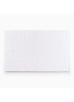 Buy Spa Waffle Reversible Bathmat, White – 2150 GSM, 50x80 cm in UAE