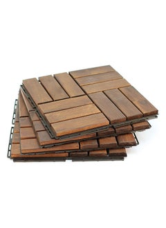 اشتري Hometaste Wooden Decking Tiles Hardwood Wood Flooring Deck Patio Outdoor Garden Floor Interlocking Balcony Roof Terrace Office Tile Waterproof Balcony Flooring (Style_4) في الامارات