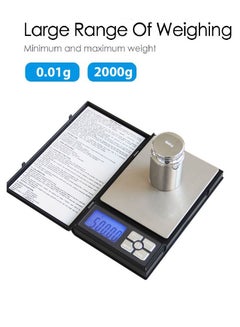 Buy Digital Mini Pocket Kitchen Jewelry Scale Notebook Shape With 7 Units And LCD Backlit Display in UAE