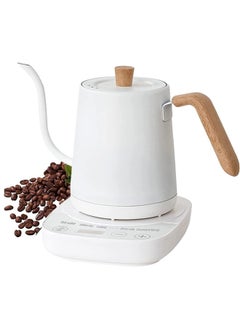 Buy Electric Gooseneck Kettle,3 Presets Pour Over Electric Kettle for Coffee&Tea, Quick Heating Hot Water Kettle, Stainless Steel Inner, Auto Shutoff Boil-Dry Protection, 1000W,0.8L,White in UAE