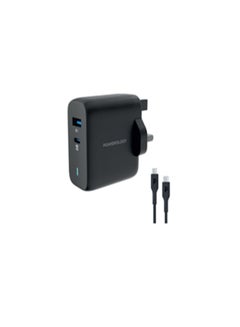 Buy 63W Ultra-Quick GaN Charger 45W PD & USB-A Quick Charge 18W QC3.0 UK With 60W Type-C To Type-C Built-in Safeguards Compatible with Samsung S21 S20 Note 20 10 9, etc, Black in UAE