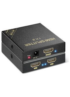 اشتري 4K HDMI Splitter, 1 in 2 Out 60Hz- HDCP 2.2/2.3 Bypass, HDR, Dolby Atmos/DTS5.1/7.1, Compatible with PS5/PS4/PS3, Apple TV, Xbox, Cable Box, Roku Stick, etc. HDMI Down Scaler 4K 1080P Sync في السعودية