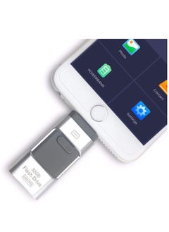 اشتري ELTERAZONE  3-In-1 OTG USB 3.0 Memory Stick Pen Drives for iPhone/iPad/Android /PC (256GB, Silver) في الامارات