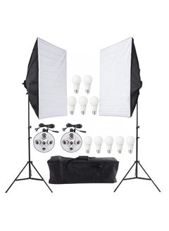 Buy Lighting Kit Photography Photo Studio Video Continuous Light Stand Two 50 X 70cm Softbox Ten Bulbs Two 5-Light Holder in Egypt