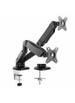 Buy Twin Dual LCD Monitor Gas Counterbalance Arm Desk Mount for 13-27" Screens with Tilt, Swivel, and USB Ports in UAE